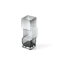 Vaza gri de sticla Rummikub 10x27 cm