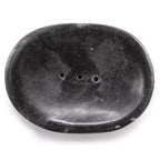Sapuniera ovala din marmura neagra 12x9 cm