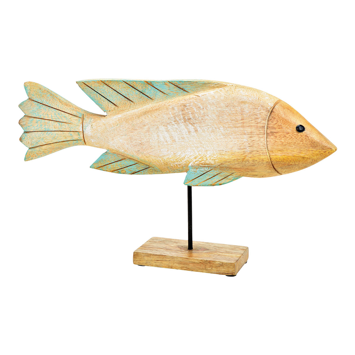 Decoratiune peste din lemn de mango
