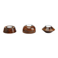 Set trei suporturi lumanari din lemn de mango 10 cm