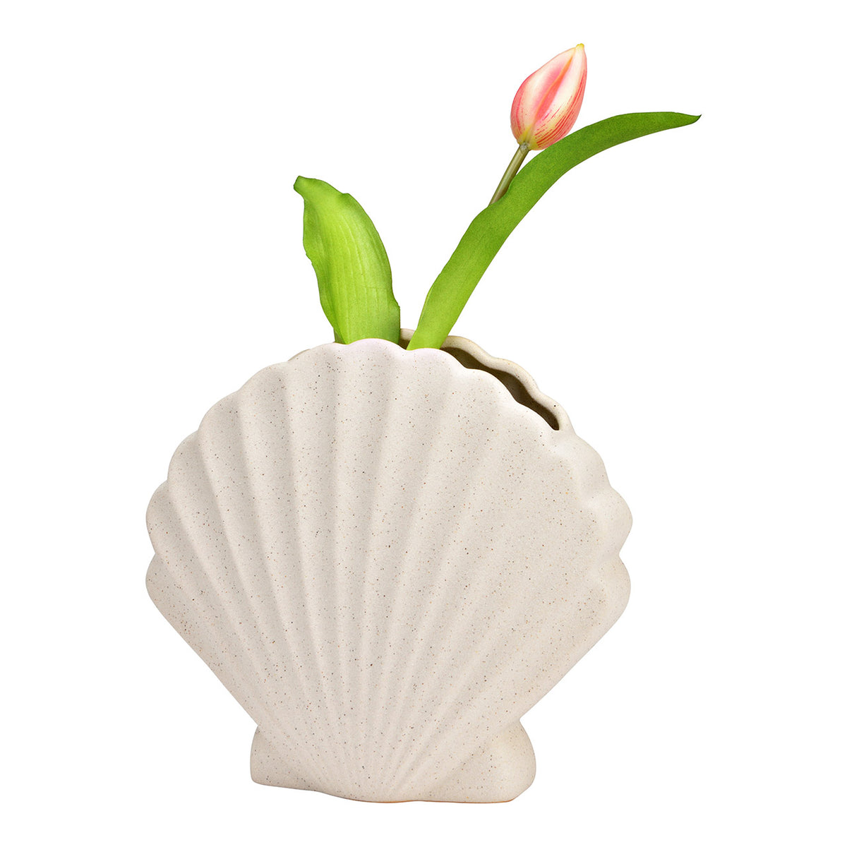 Vaza scoica finisaj nisipos din ceramica 19x17 cm