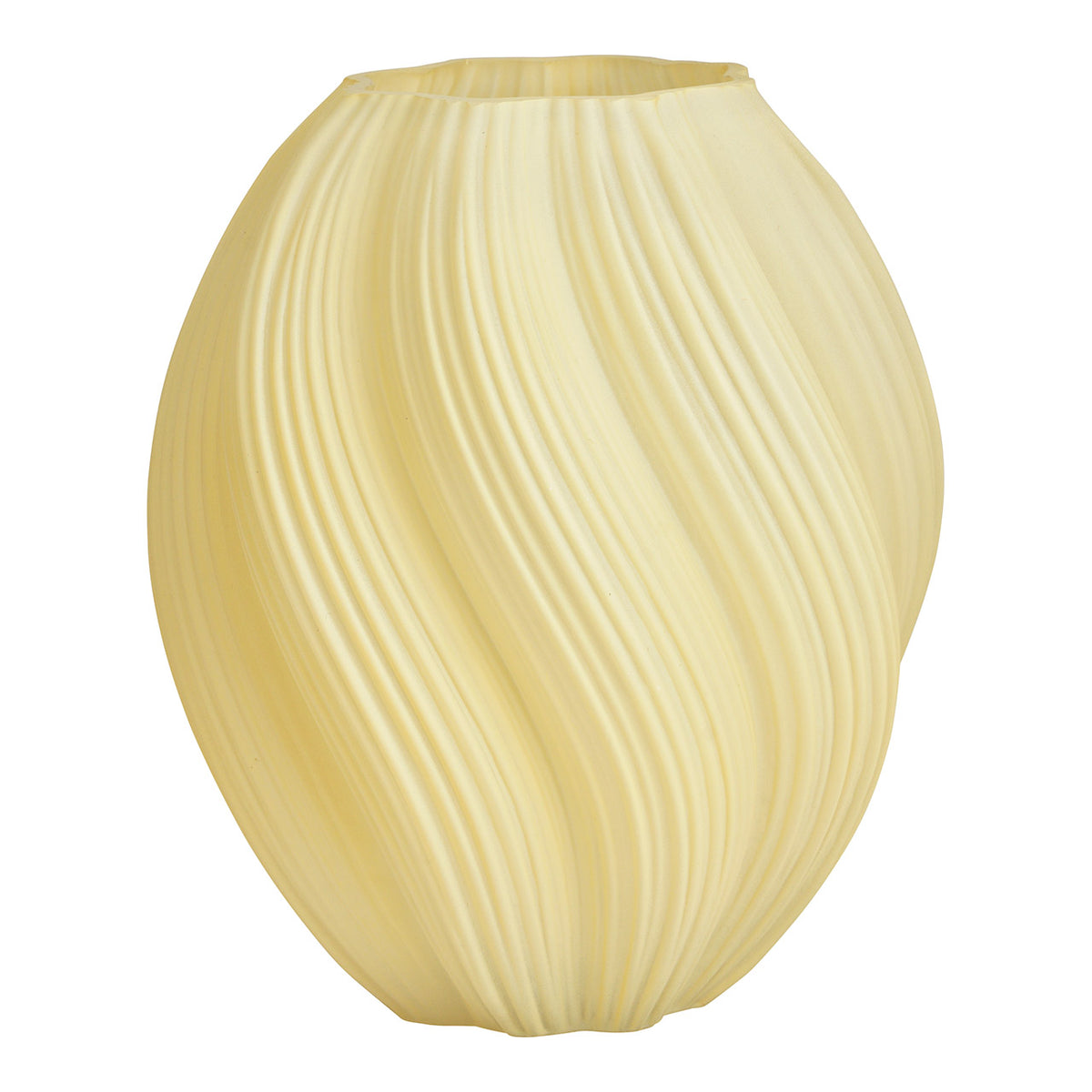 Vaza bej din sticla Twisted 18x21 cm