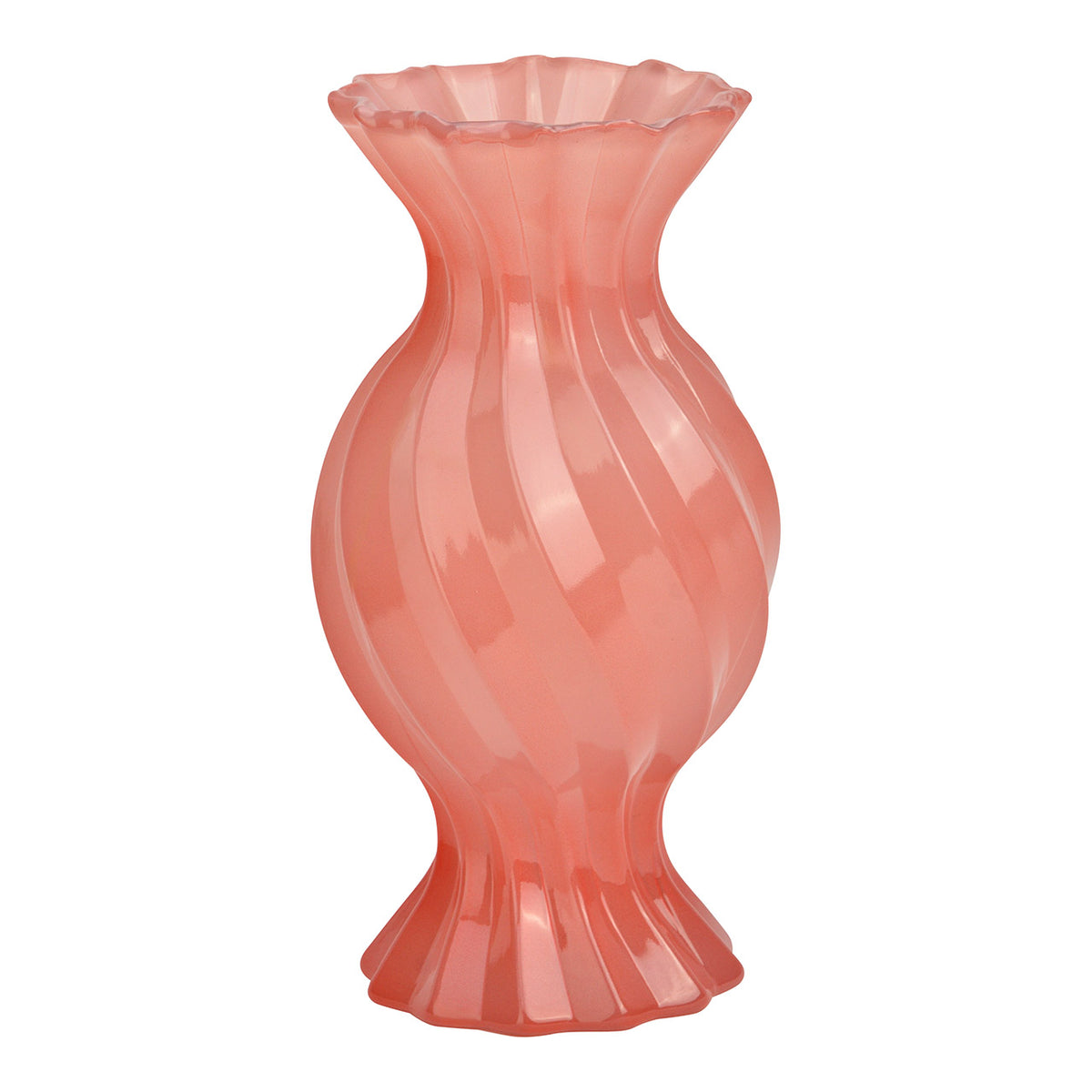 Vaza roz din sticla Bonbon 11x21 cm