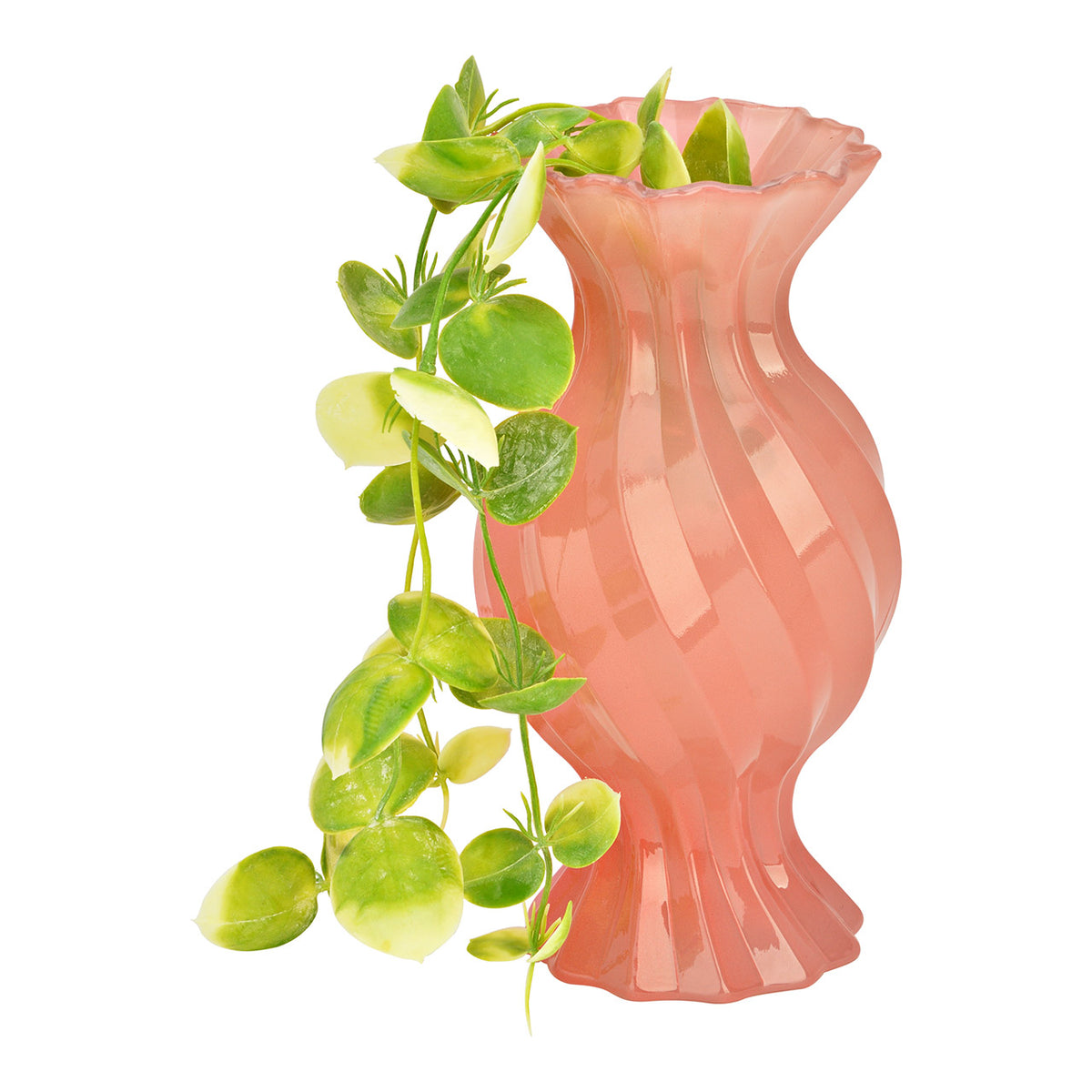 Vaza roz din sticla Bonbon 11x21 cm