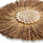 Decoratiune de perete din fibre si scoici naturale 23 cm