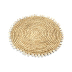 Suport de farfurie din rafie cu scoici naturale 23 cm