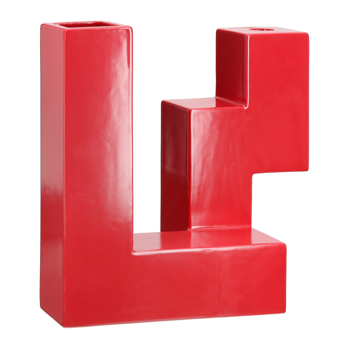 Vaza si suport lumanare rosu Memphis 26x25.6 cm