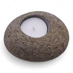 Suport pentru lumanare din piatra de rau naturala 10x7 cm