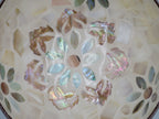 Bol decorativ din nuca de cocos cu mozaic scoici 6x14 cm