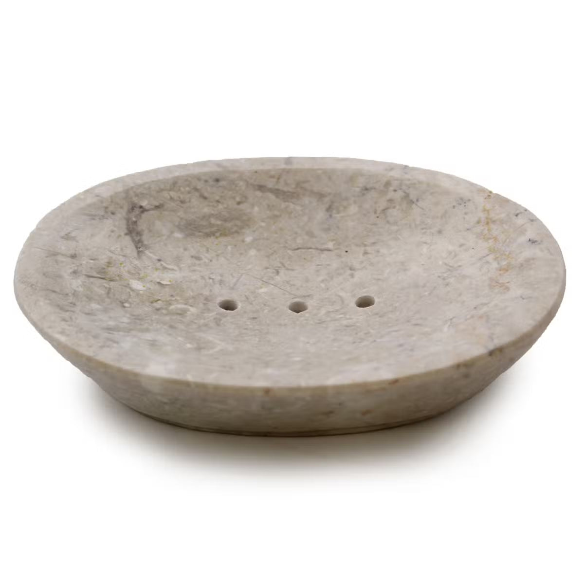 Sapuniera ovala din marmura crem 12x9 cm