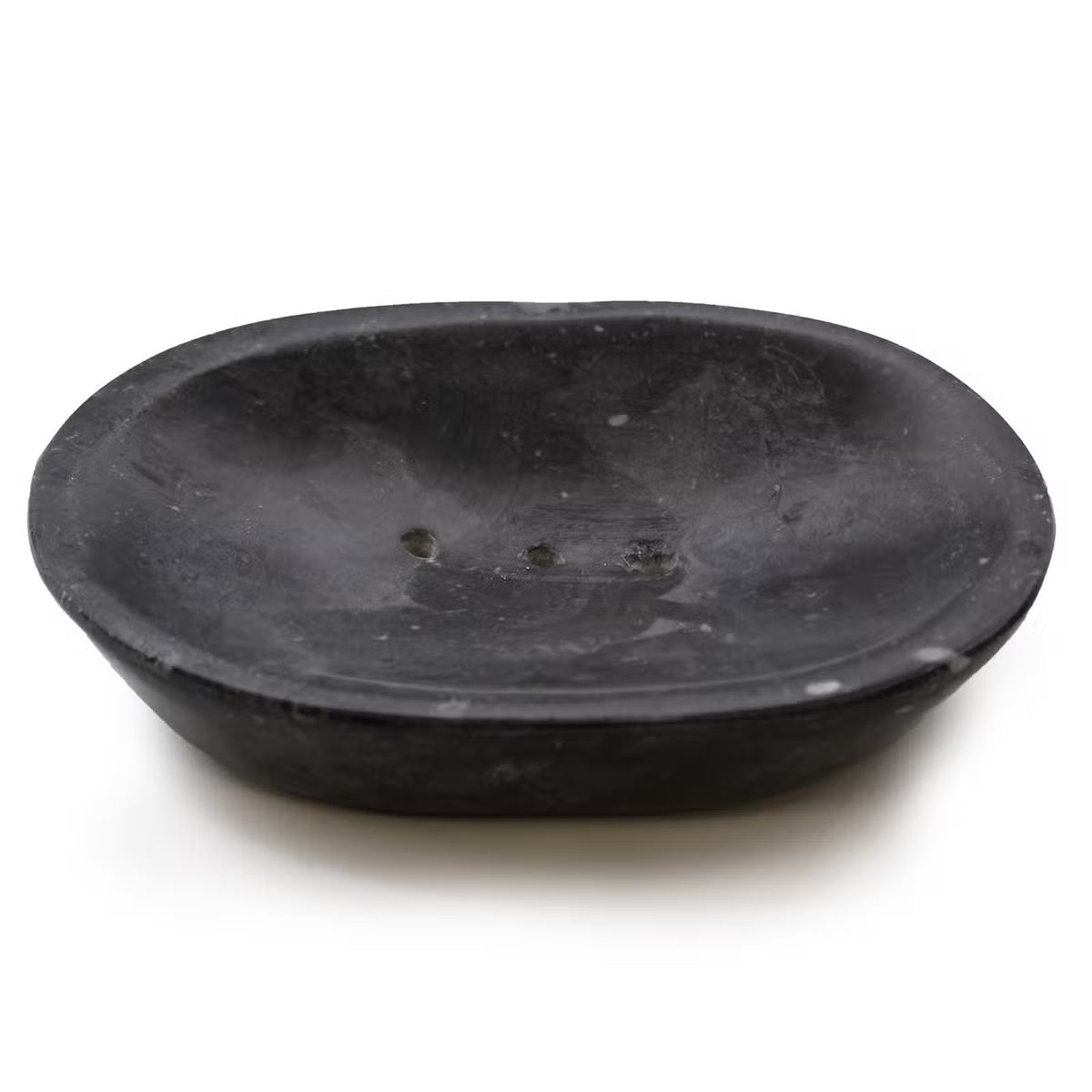 Sapuniera ovala din marmura neagra 12x9 cm
