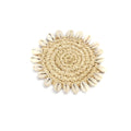 Suport de pahar din rafie cu scoici naturale 12 cm