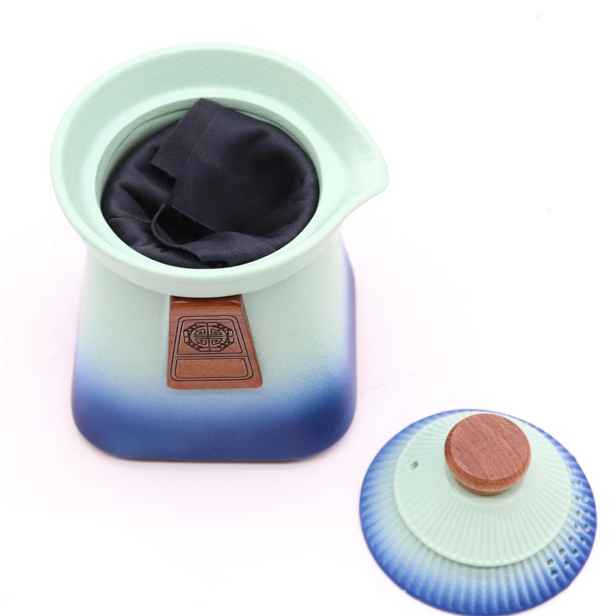 Set ceainic cu 3 cescute Blue Heaven 10.5x13 cm