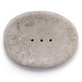Sapuniera ovala din marmura crem 12x9 cm