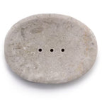 Sapuniera ovala din marmura crem 12x9 cm