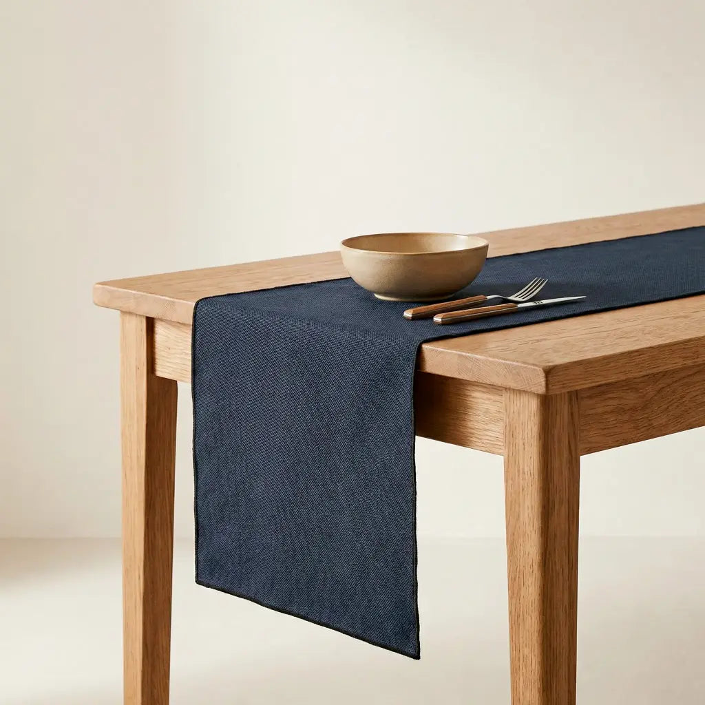 Traversa masa bleumarin din bumbac 100% 45x150 cm