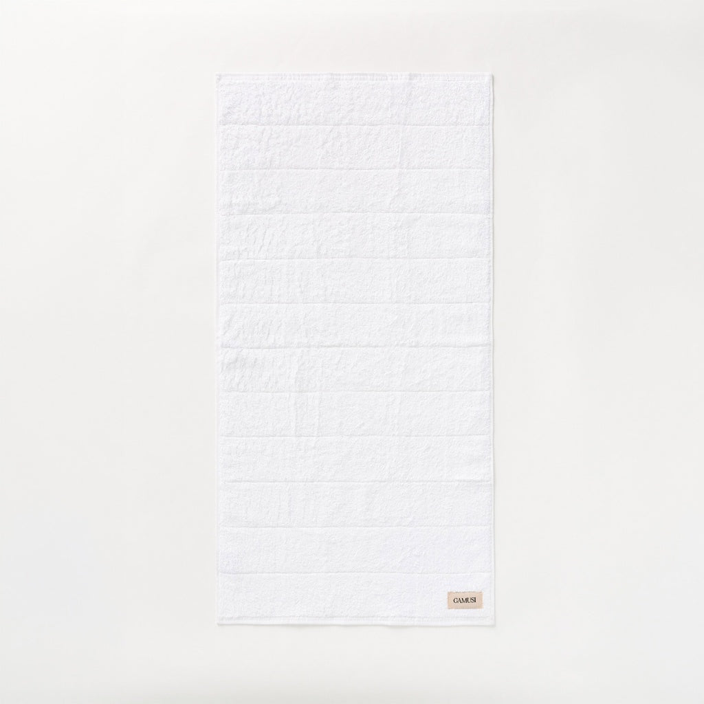 Set 4 prosoape de baie alb-acvamarin din bumbac 100%