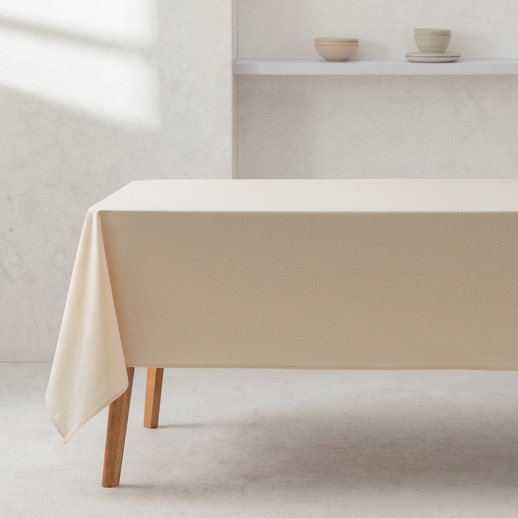 Fata de masa crem din bumbac 100% 140x140 cm