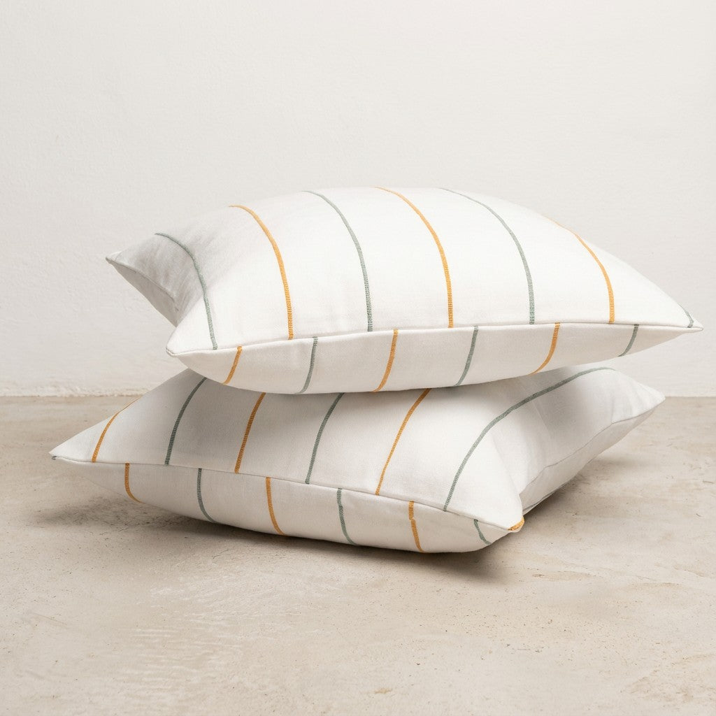 Set 2 huse de perna dungi acvamarin-auriu Trasblanc 45x45 cm
