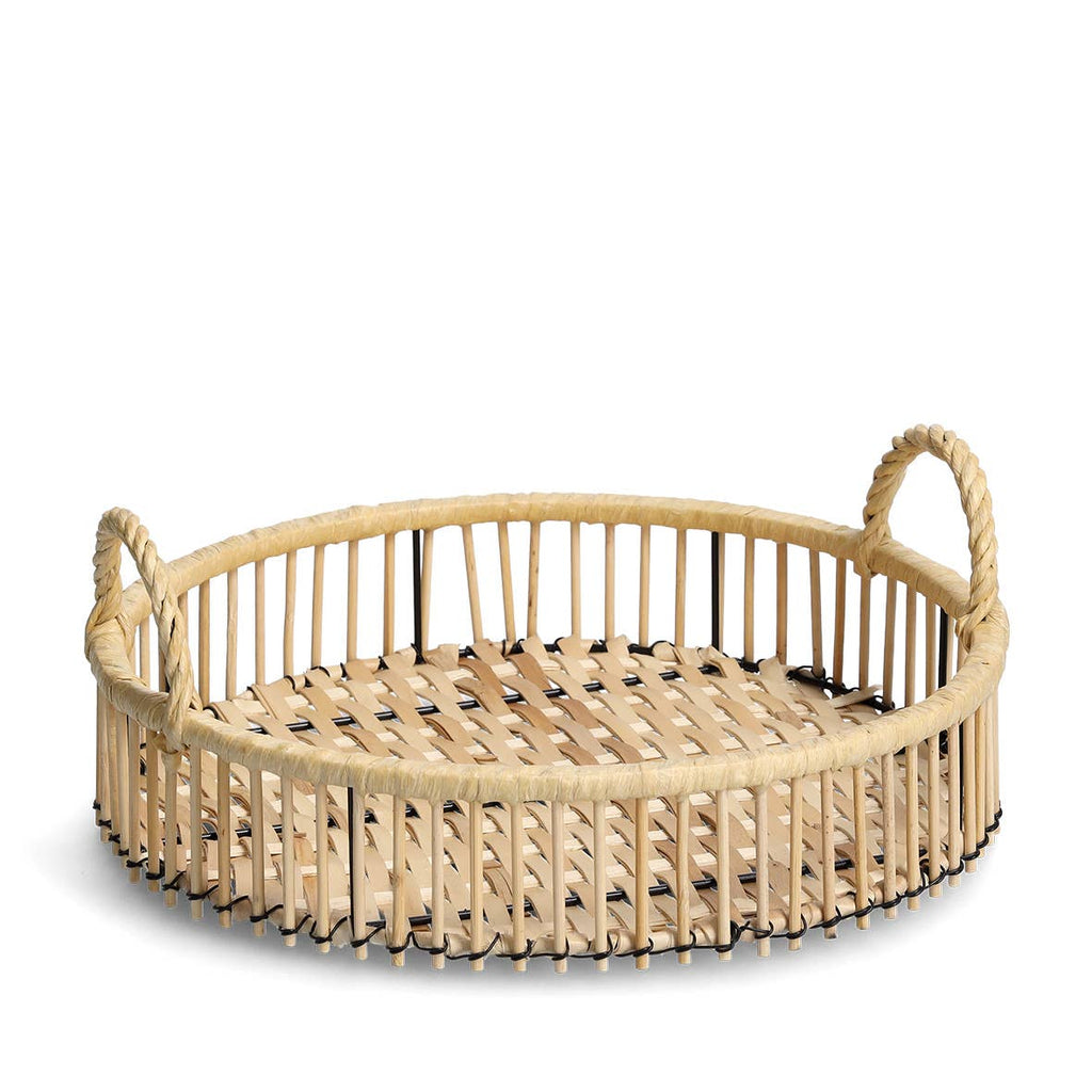 Tava rotunda din ratan 32x12.5 cm