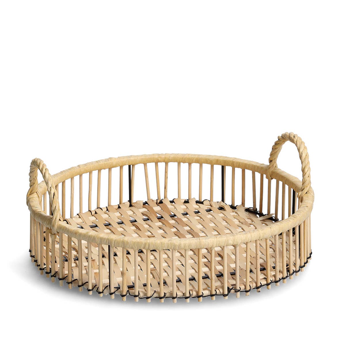 Tava rotunda din ratan 32x12.5 cm