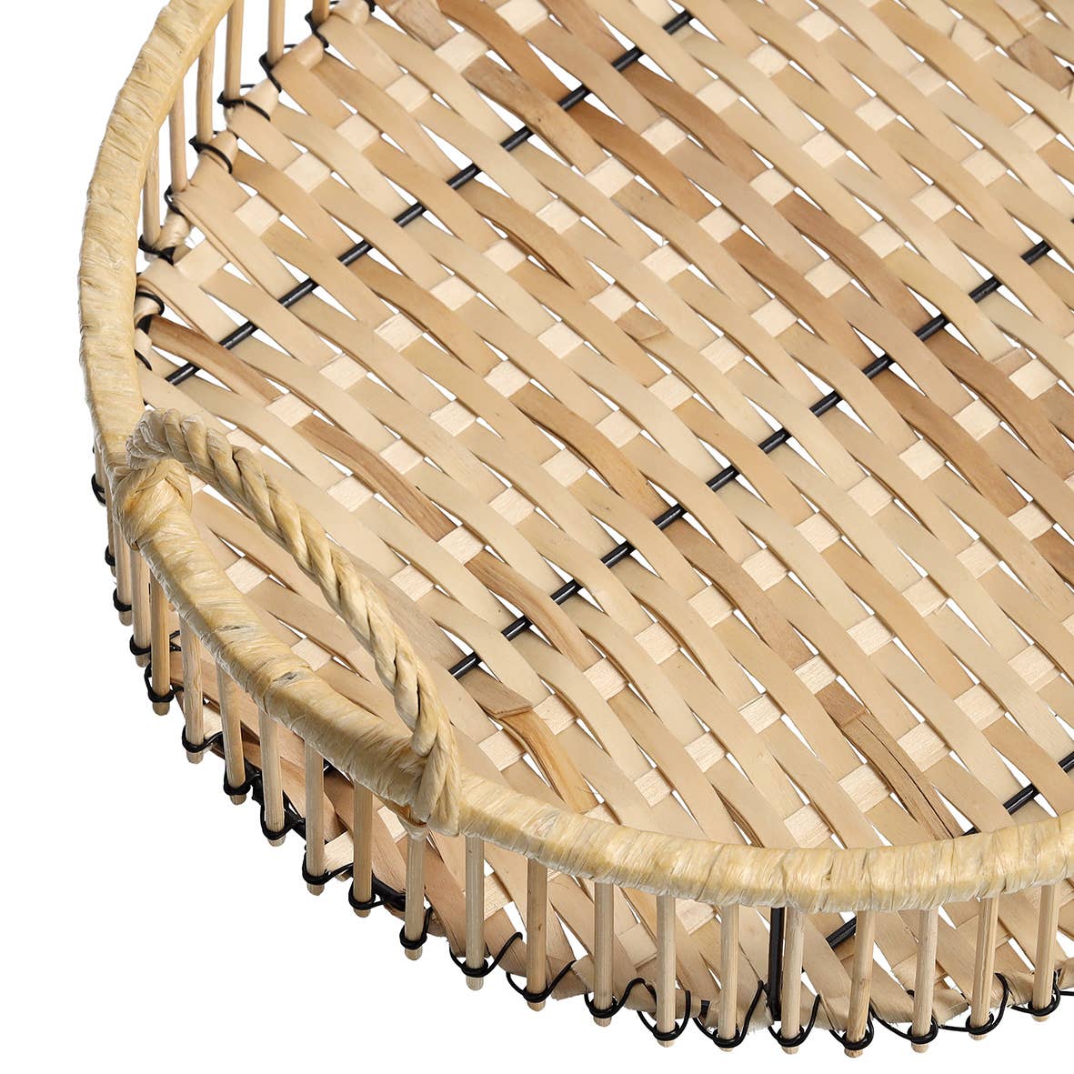 Tava rotunda din ratan 32x12.5 cm