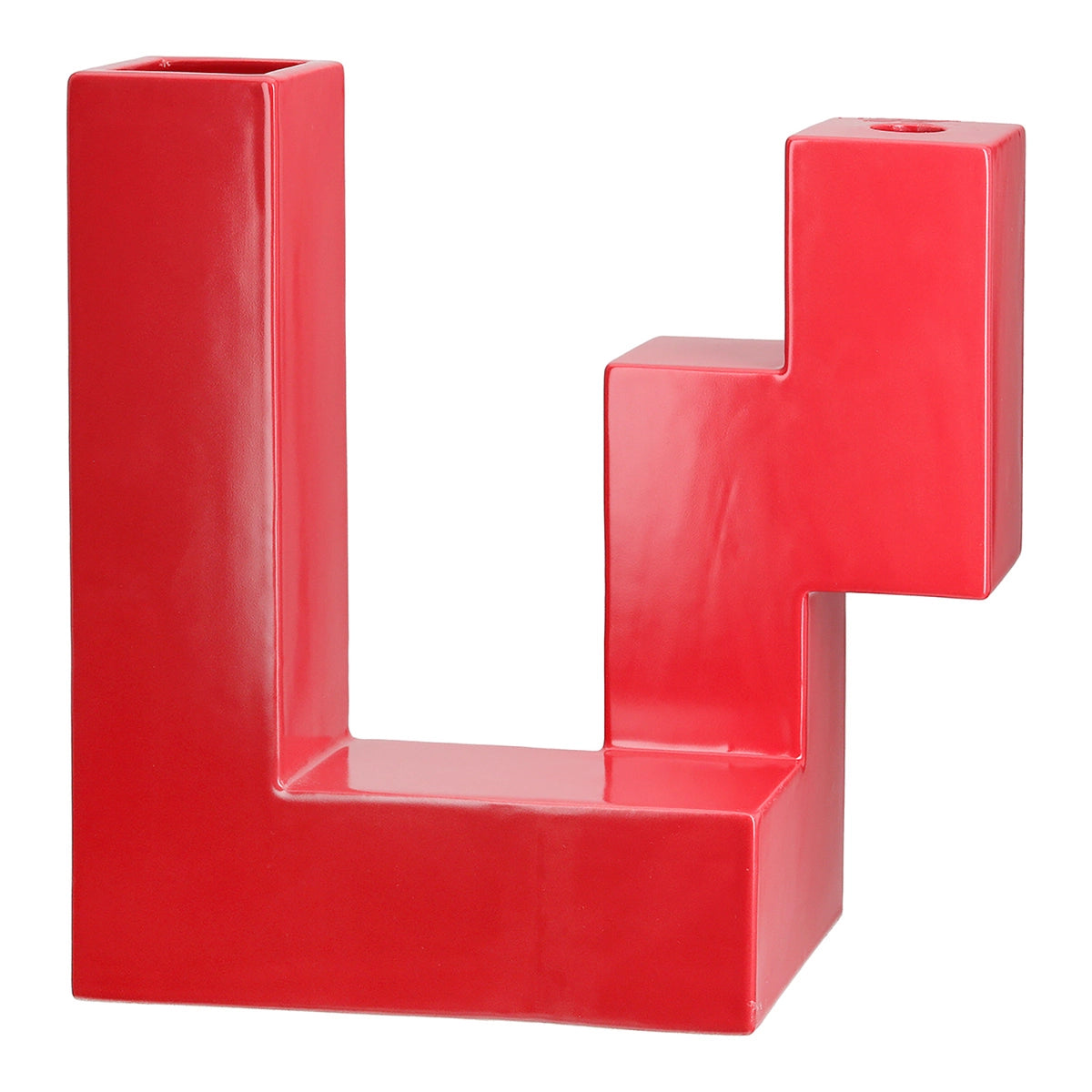 Vaza si suport lumanare rosu Memphis 26x25.6 cm