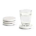Set 4 suporturi de pahar din marmura alba 9.5x1 cm