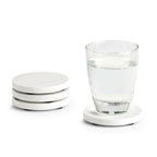 Set 4 suporturi de pahar din marmura alba 9.5x1 cm