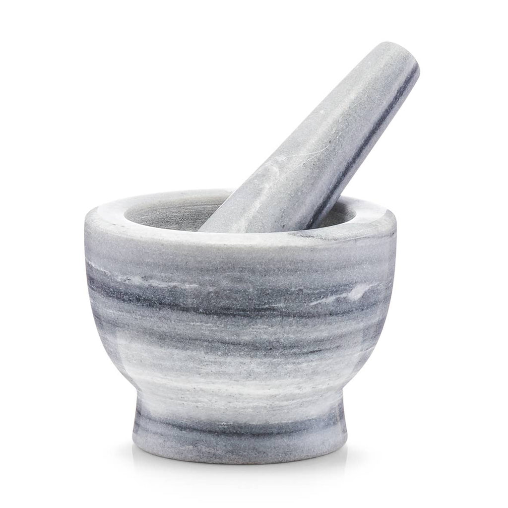 Mojar cu pistil din marmura gri 12x9 cm