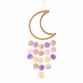 Decoratiune de perete luna mov cu scoici capiz 40 cm