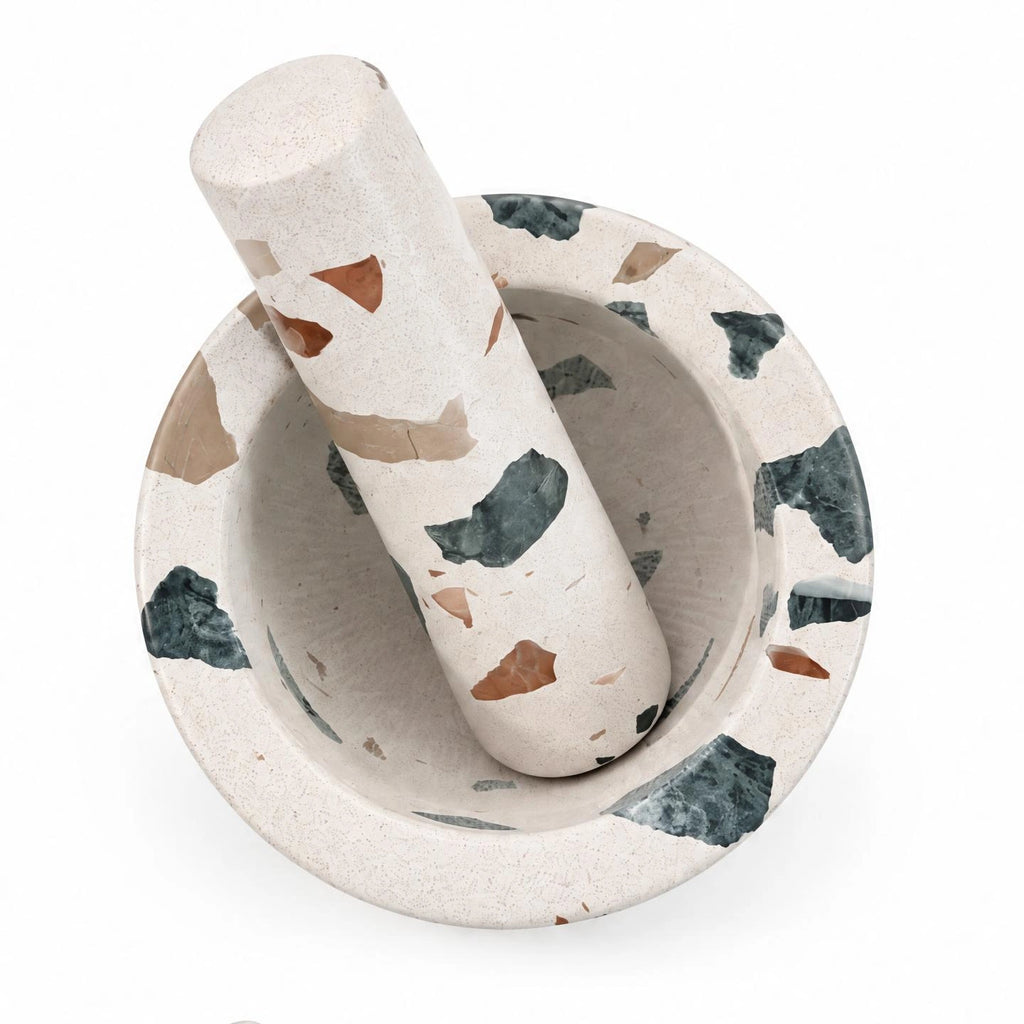 Mojar cu pistil terrazzo 12x9 cm