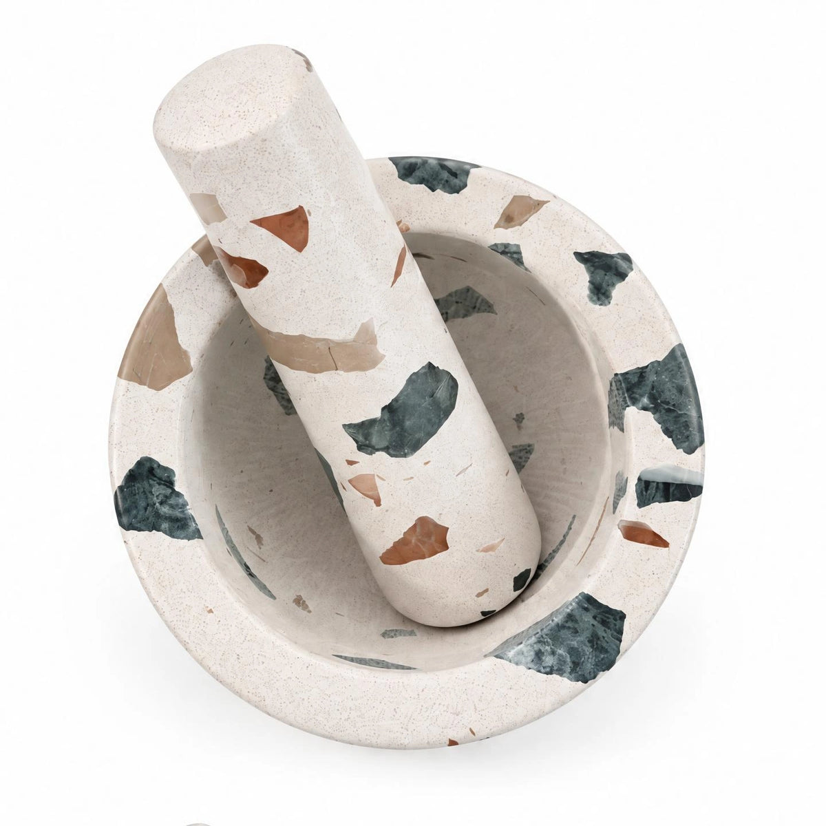 Mojar cu pistil terrazzo 12x9 cm