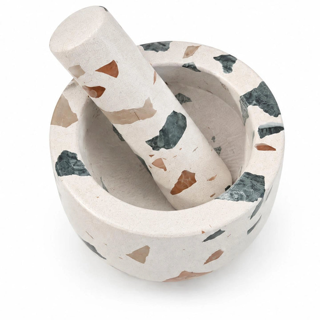 Mojar cu pistil terrazzo 12x9 cm