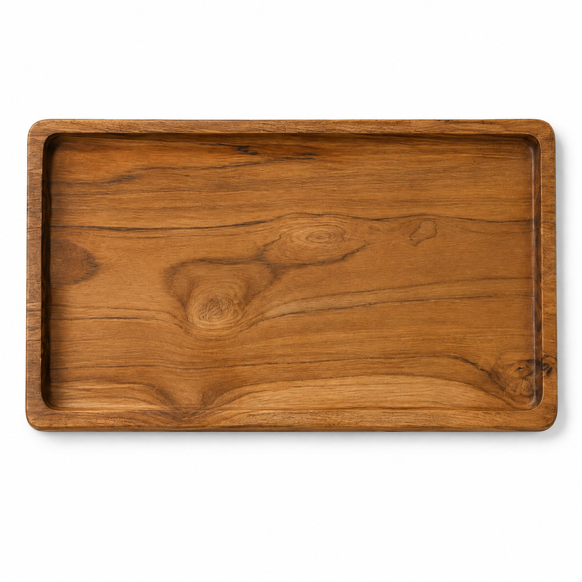 Tava dreptunghiulara din lemn de tec 23.5x13 cm