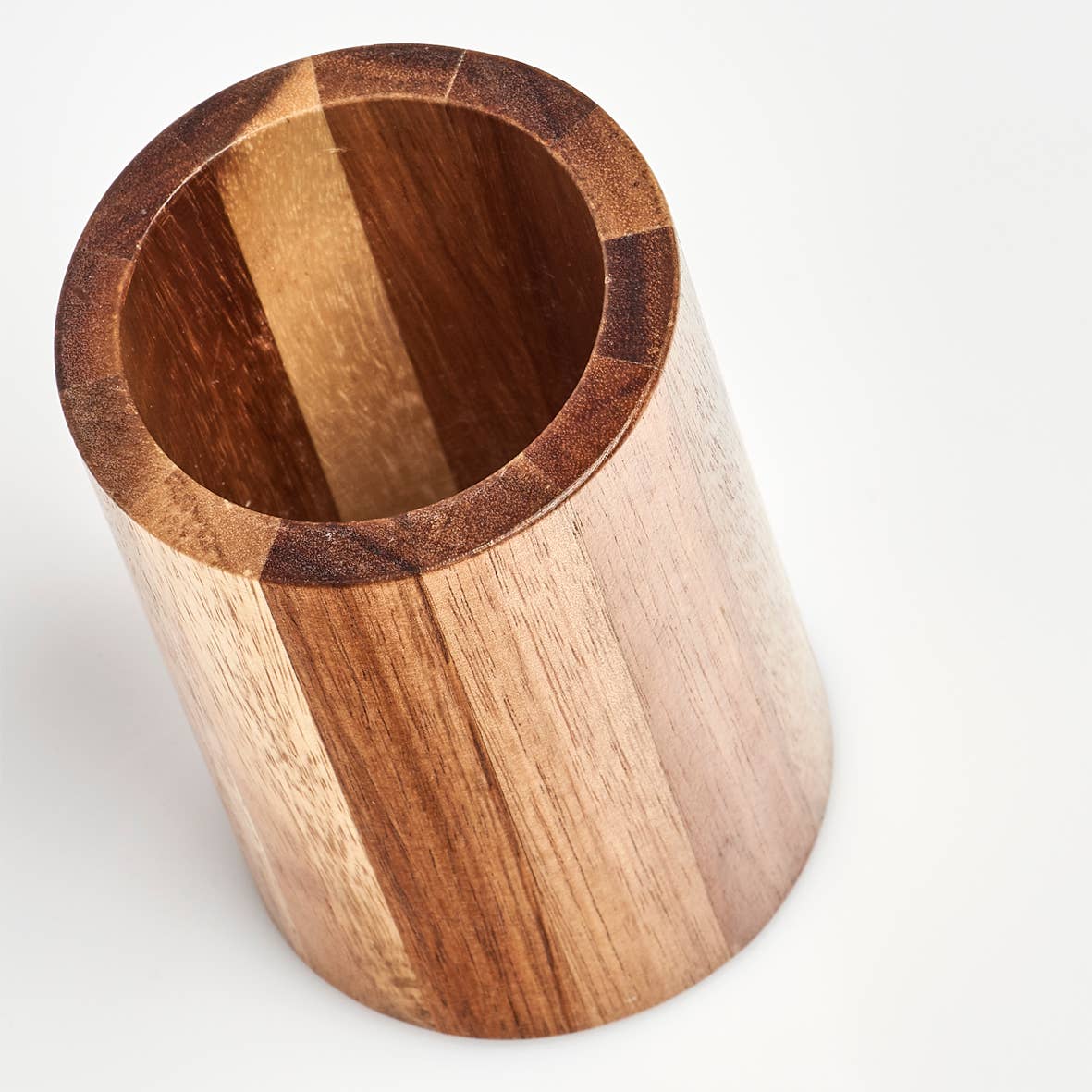Pahar pentru periute de dinti din lemn de acacia 7x11 cm